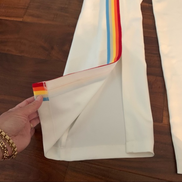 Central Park West Sandy Lane Striped Pant White Small - Picture 4 of 5